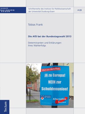 cover image of Die AfD bei der Bundestagswahl 2013